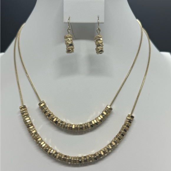 Thalia Sodi Gold Tone Gold Bead Necklace & Earrings Set - Picture 5 of 8